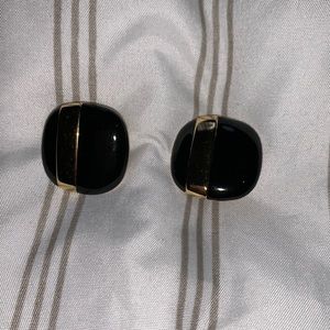 Monet Black and Gold Earrings